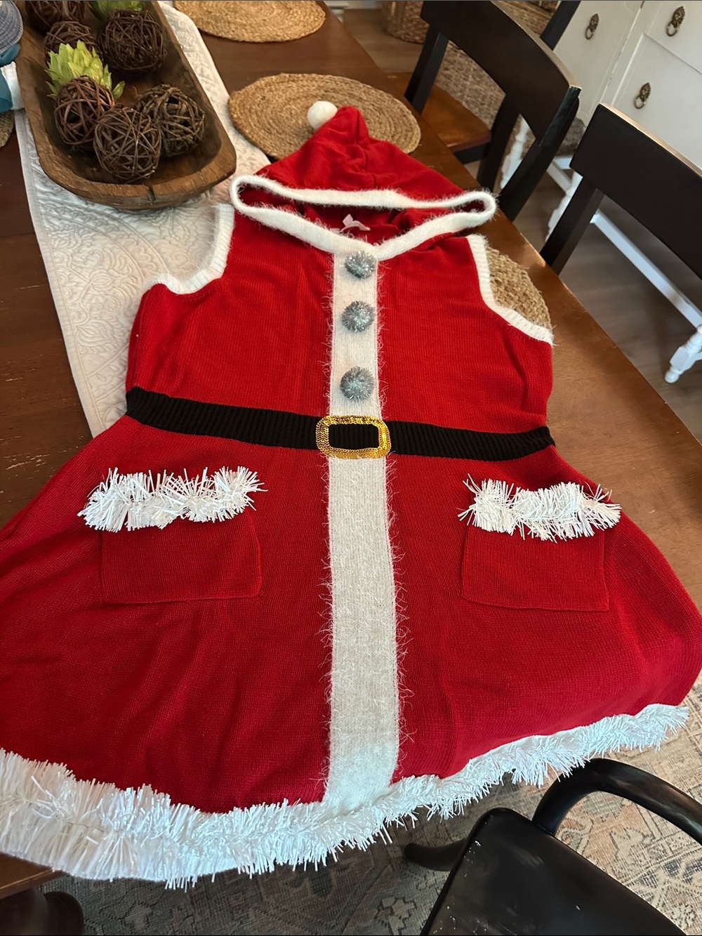 Red Santa Hooded Ladies (or really big kid’s) Costume Dress - Worn Once—Like New